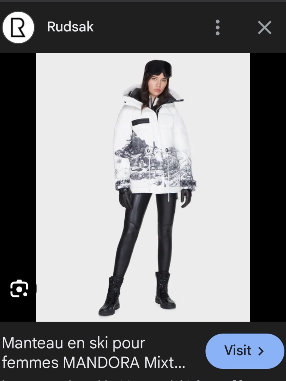 RUDSAK White Printed Ski Puffer Jacket
